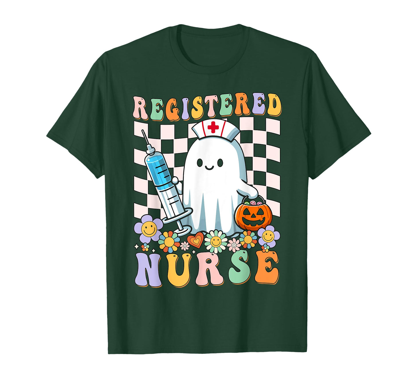 Registered Nurse Ghost RN Halloween Costume Stethoscope T-Shirt