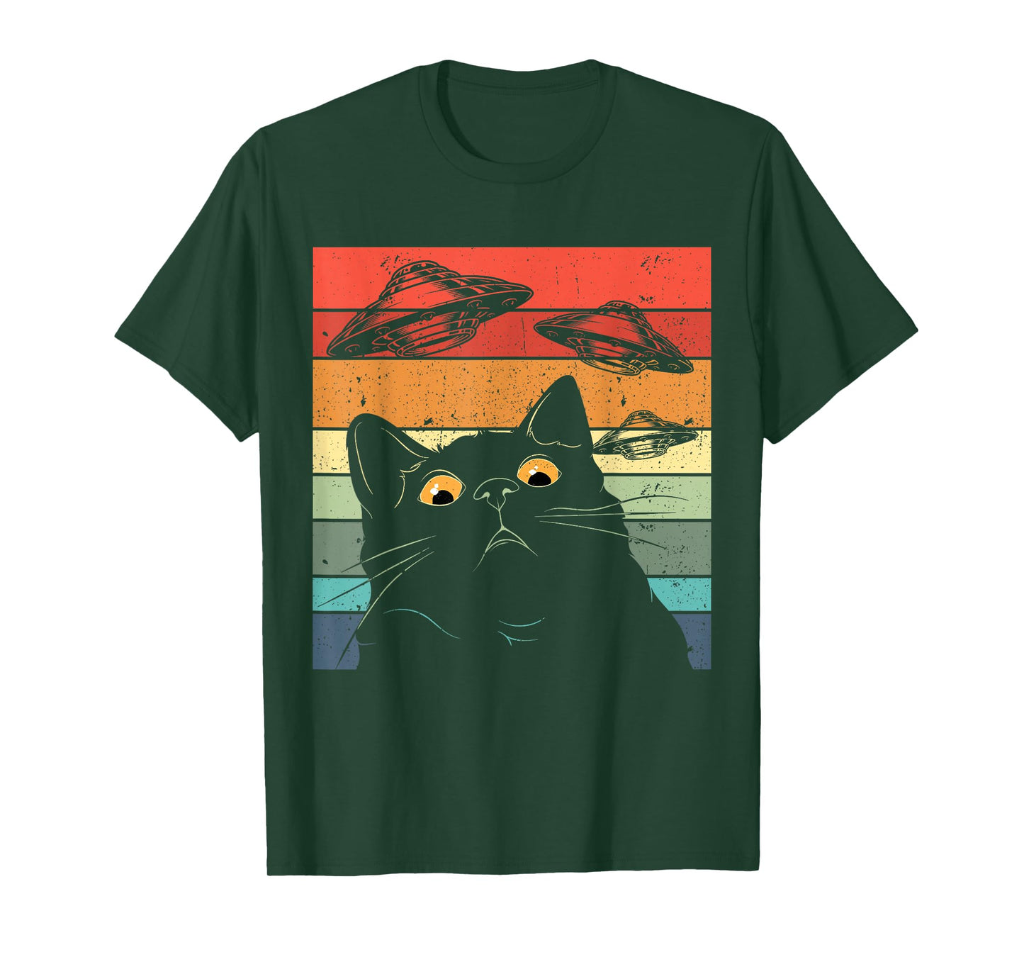 Funny Cat Tee, Galaxy Cat Shirt Spaceship Alien Cat UFO T-Shirt