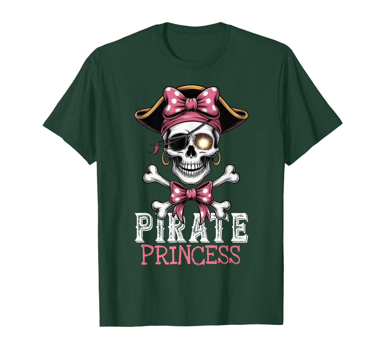 Skull Pirate Princess Crossbones Halloween for Kids Girls T-Shirt