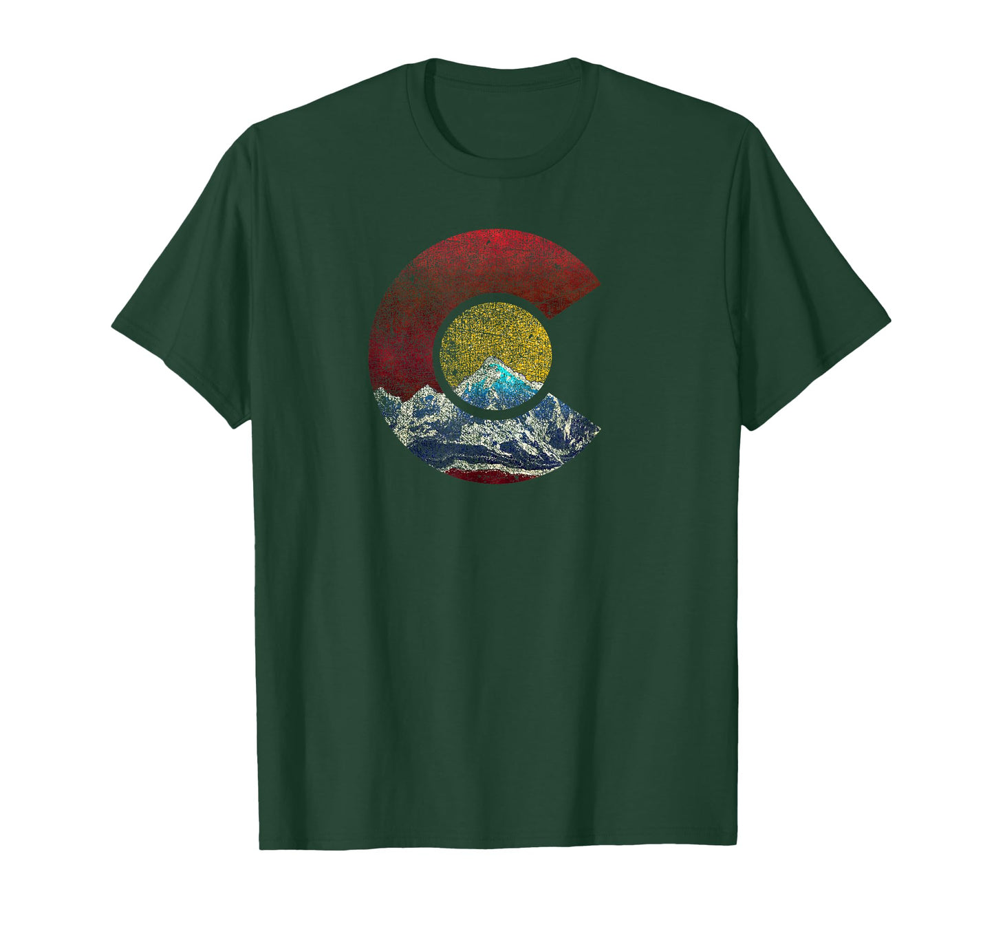 Colorado Shirt with Flag Themed Mountain T-Shirt