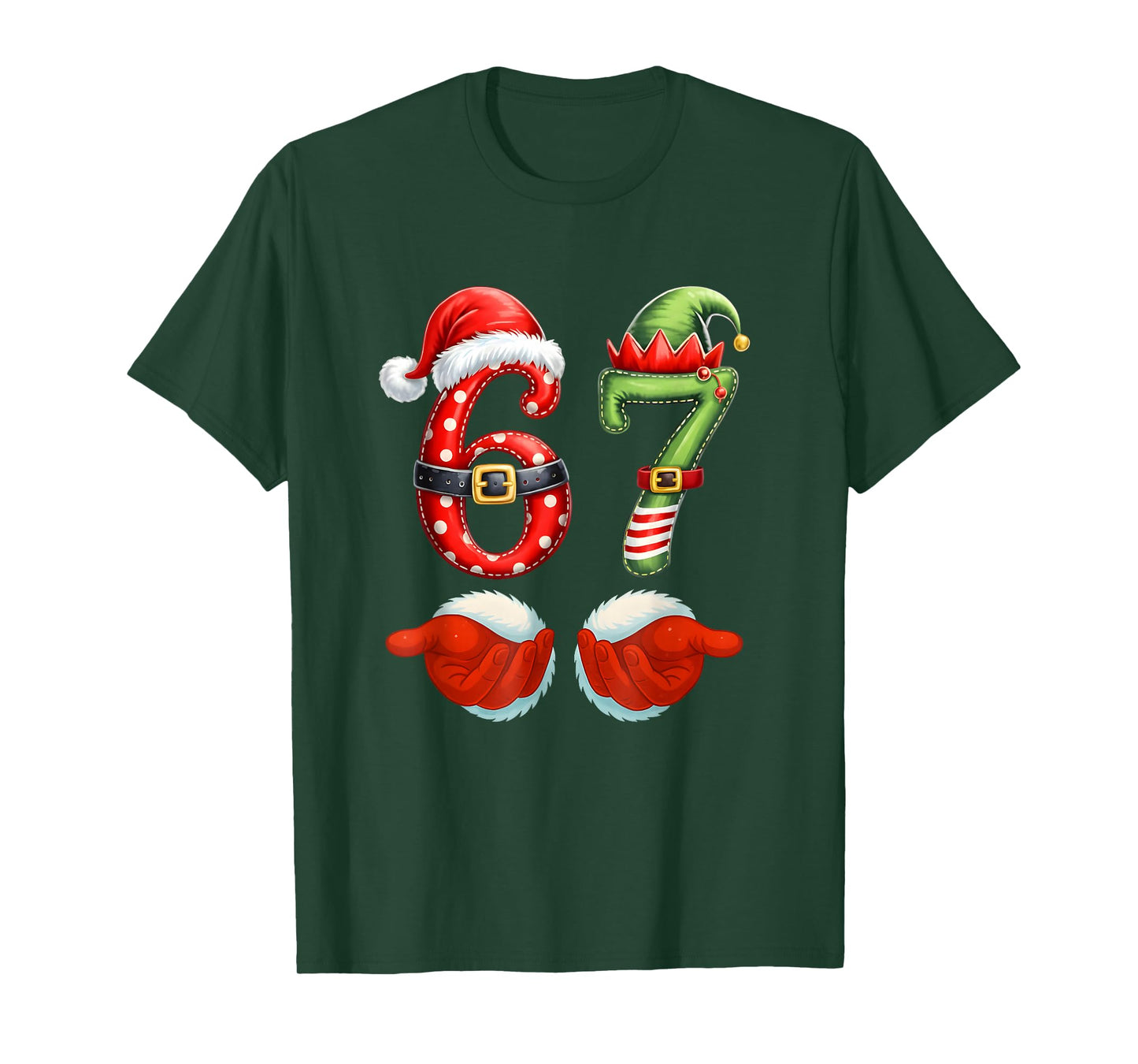 67 Christmas 6 7 Meme Pajamas Holiday Gen Alpha Slang T-Shirt
