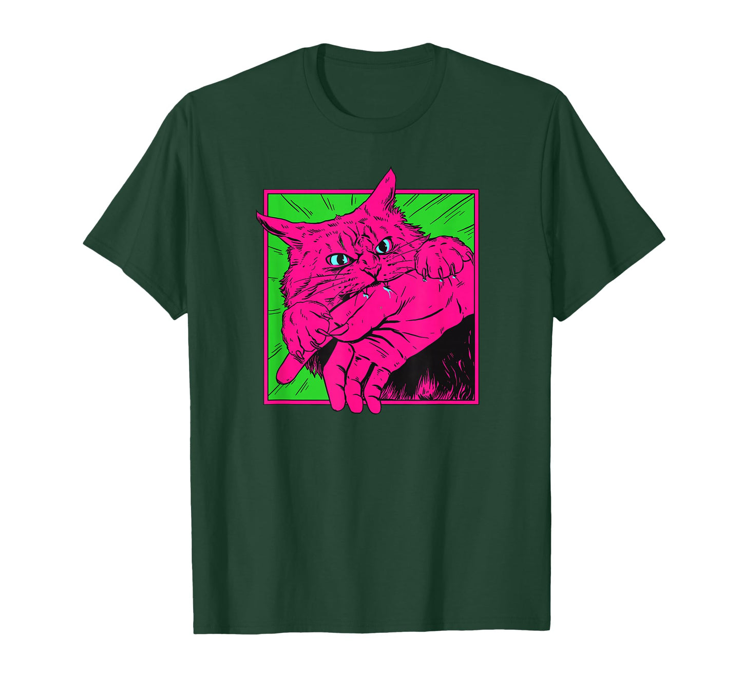 Japanese Cat Bite Anime Manga Meme Tokyo Harajuku Style Art T-Shirt