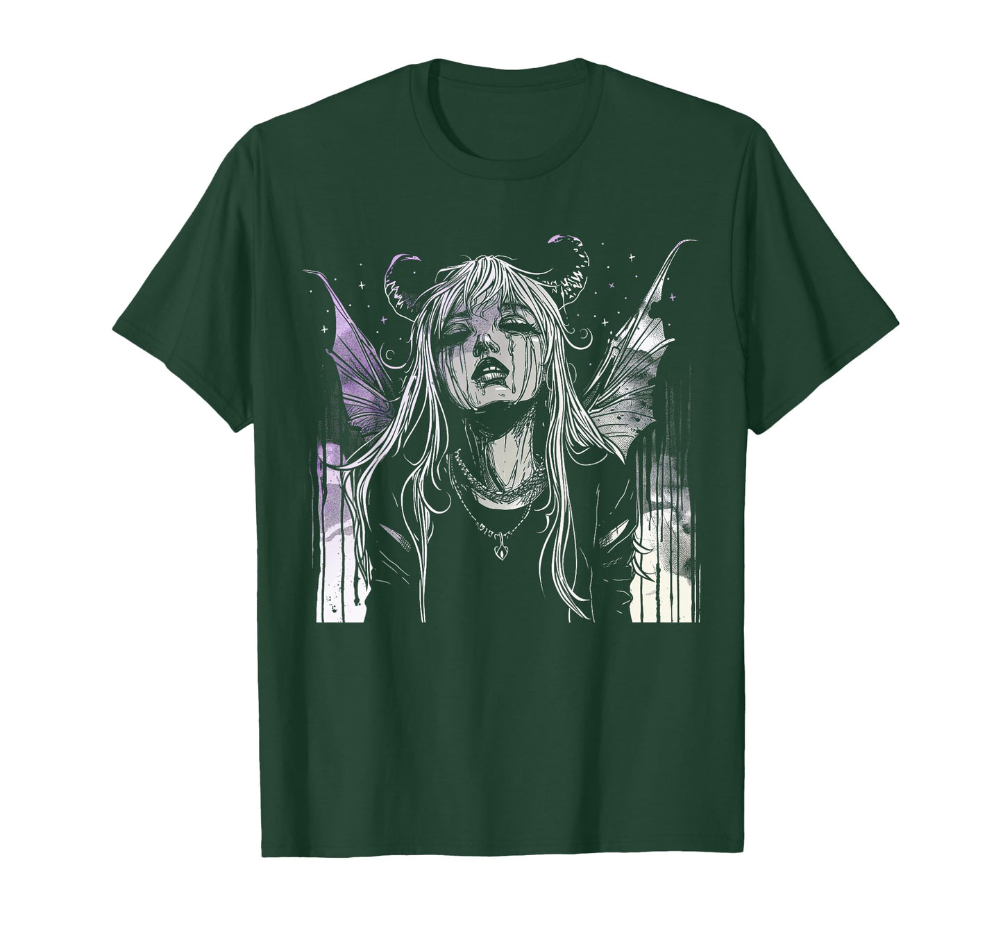Goth Fairy Fairycore Horror Demon Girl Purple Alt Aesthetic T-Shirt