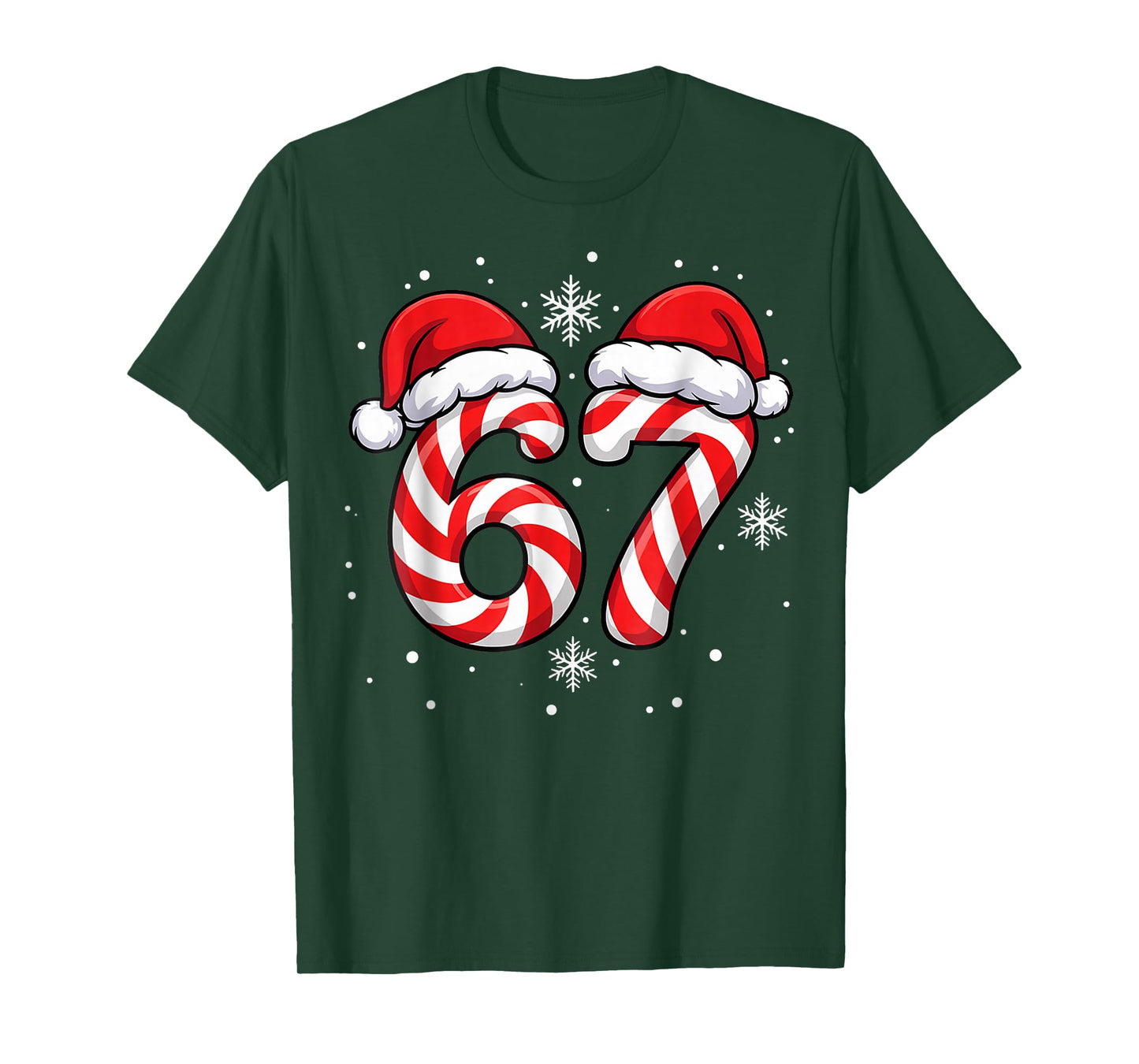 Viral 67 Candy Canes Santa Holiday Kids Humor T-Shirt