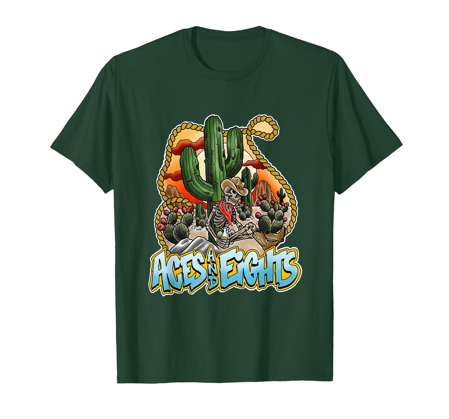 Aces And Eights Desert Scene T-Shirt