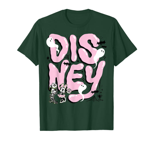 Disney Halloween Mickey & Minnie Skeleton Ghost Design T-Shirt