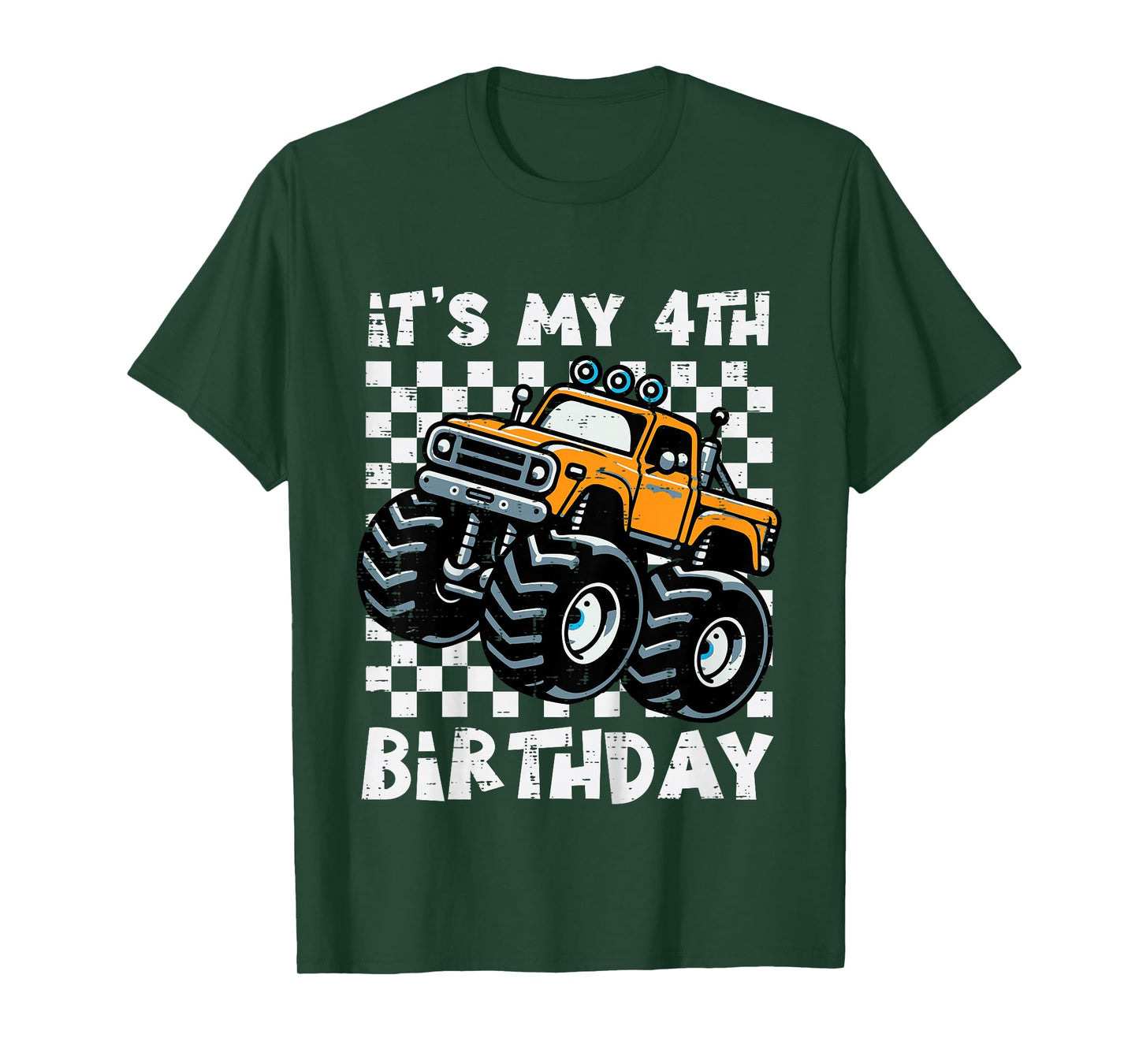 Kids Its My 4th Birthday Monster Truck 4 Year Old Bday Boys Kids T-Shirt