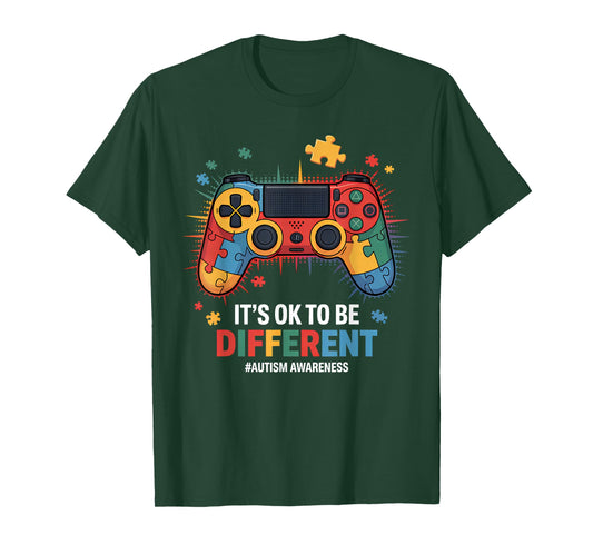 Funny Autism Awareness Men Kids Boys Autism Video Game Month T-Shirt