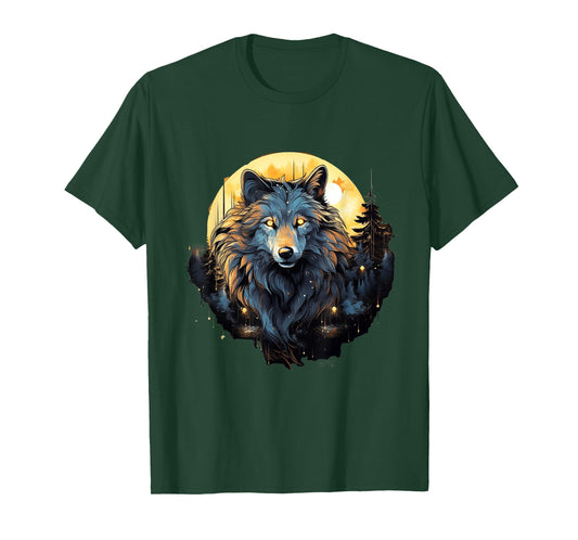 Moonlit Howls: Aesthetic Wolf for Men and Women T-Shirt