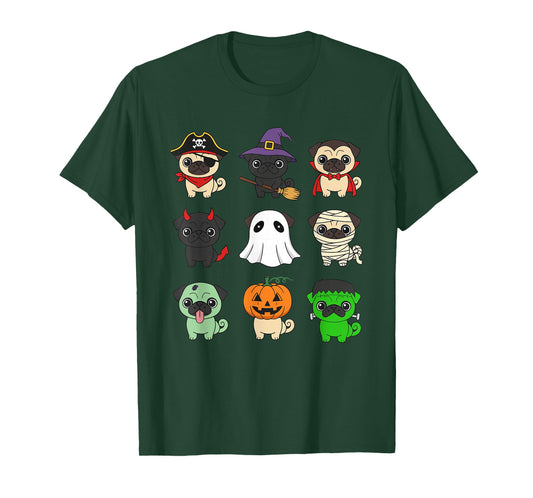Pug Costumes Trick Or Treat Outfit Funny Pug Puppy Halloween T-Shirt