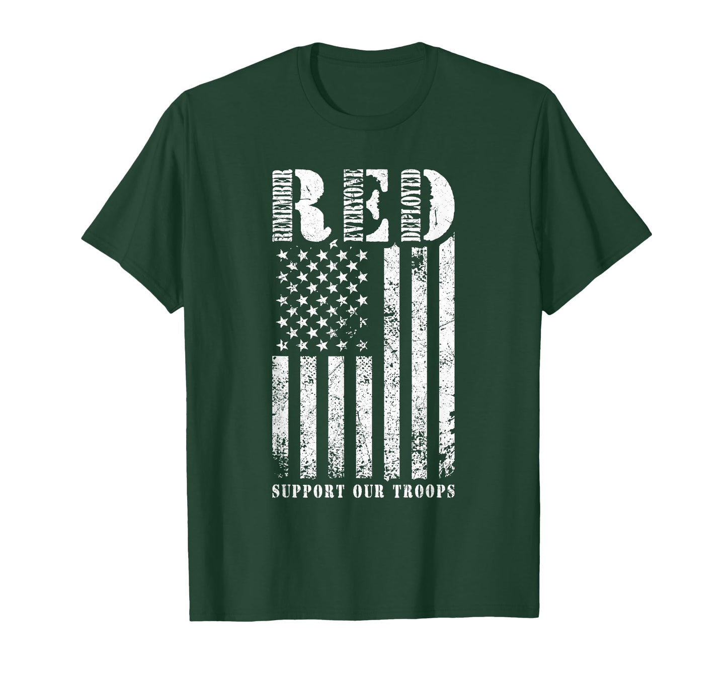 RED Support our Troops Remember Everyone Deployed RED T-Shirt