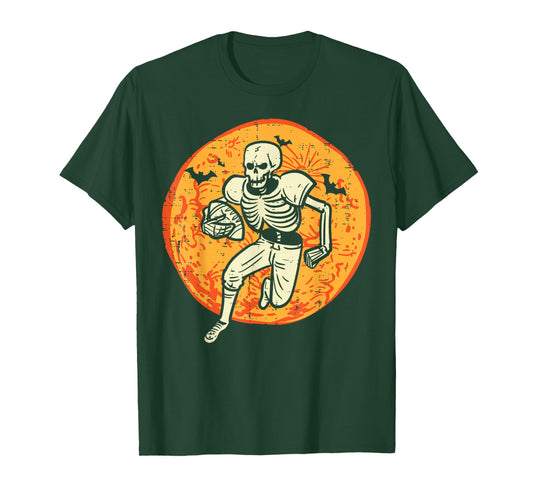 Halloween Skeleton American Football Costume Men Boys Kids T-Shirt