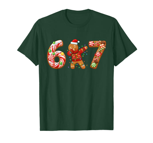 Dabbing Gingerbread Man 67 Meme Candy Christmas Sweets Boys T-Shirt
