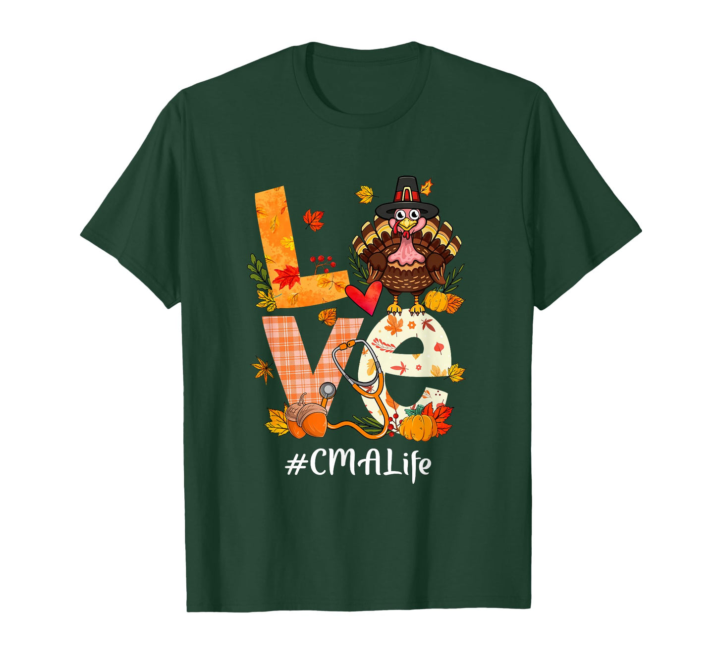 Love CMA Life Funny Turkey Pumpkin Leopard Thanksgiving T-Shirt