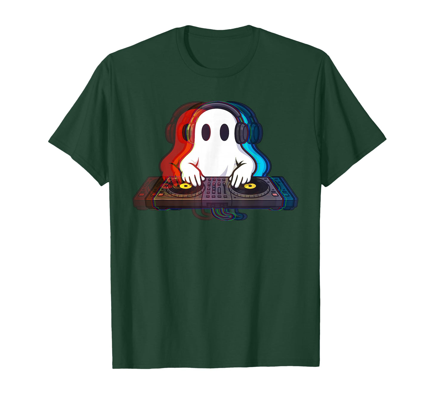 House Music Ghost Optical Illusion Boo EDM Halloween DJ Men T-Shirt