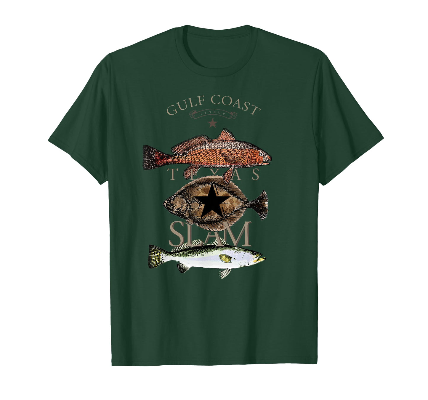 Texas Slam Fishing Red Drum Flounder Trout T-Shirt