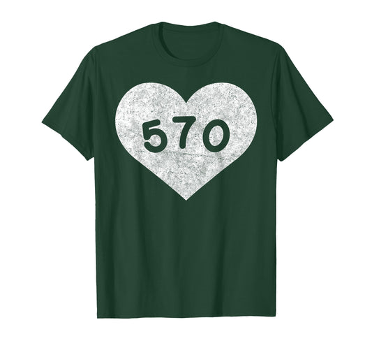 Pennsylvania Area Code 570 Heart Shirt State Gift T-Shirt