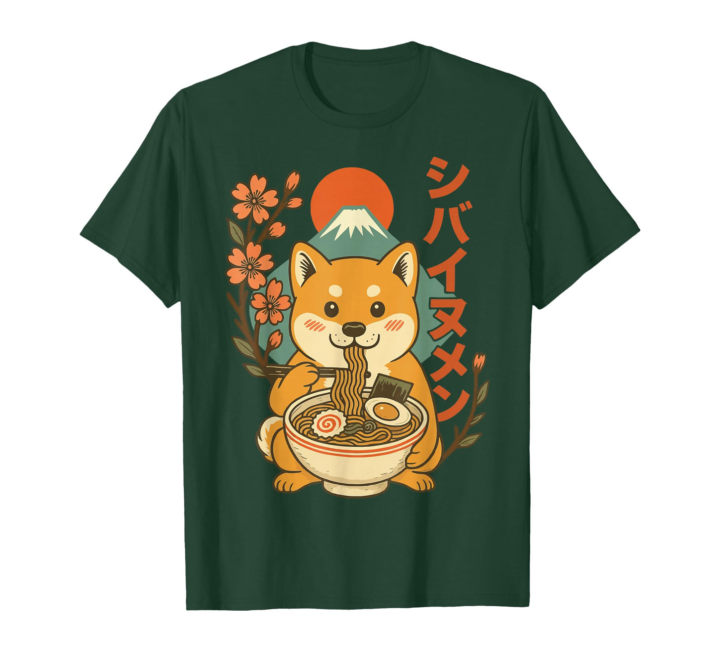 Anime Shiba Inu Eating Ramen Japanese Ramen Japan T-Shirt