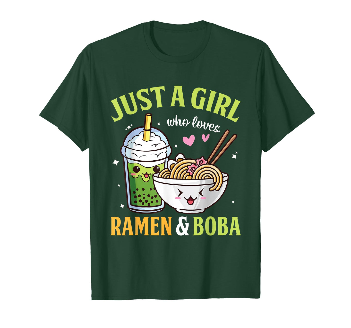 Kawaii Just A Girl Who Loves Ramen And Boba Tea Bubble Milk T-Shirt