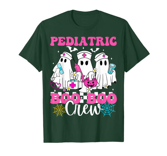 Pediatric Boo Boo Crew Nurse Funny Ghost Women Halloween T-Shirt