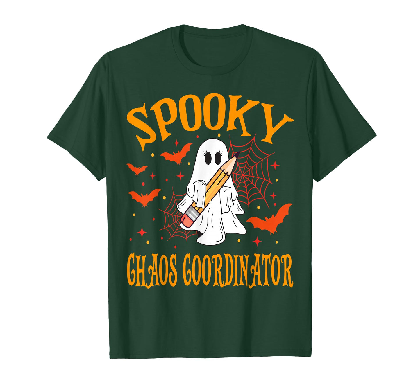 Spooky Chaos Coordinator Ghost Funny Halloween School T-Shirt