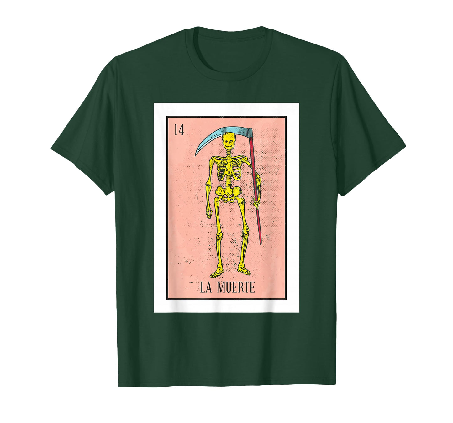 Retro La Muerte Lottery Card The Death Card Mexican Lottery T-Shirt