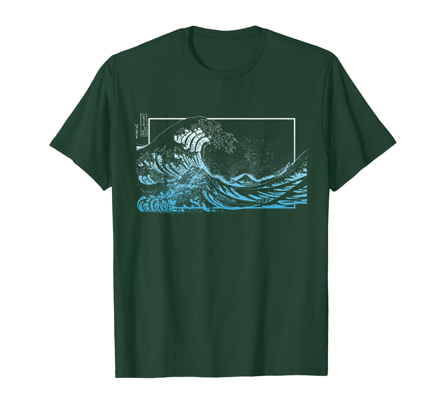 Blue Great Wave off Kanagawa Blue Color Graphic T-Shirt