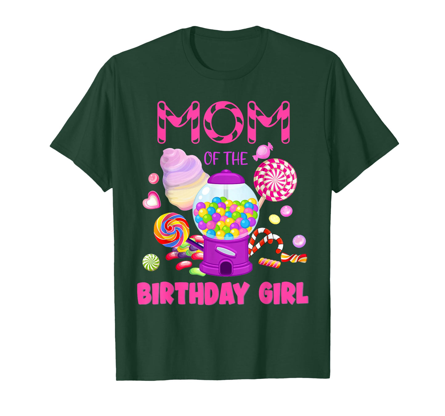 Mom Of The Birthday Gifts Girl Candyland Candy Birthday T-Shirt