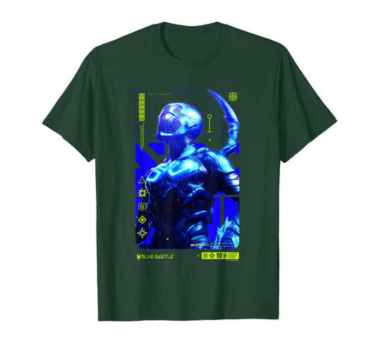 Blue Beetle Heroic Pose Information Card Poster V2 T-Shirt