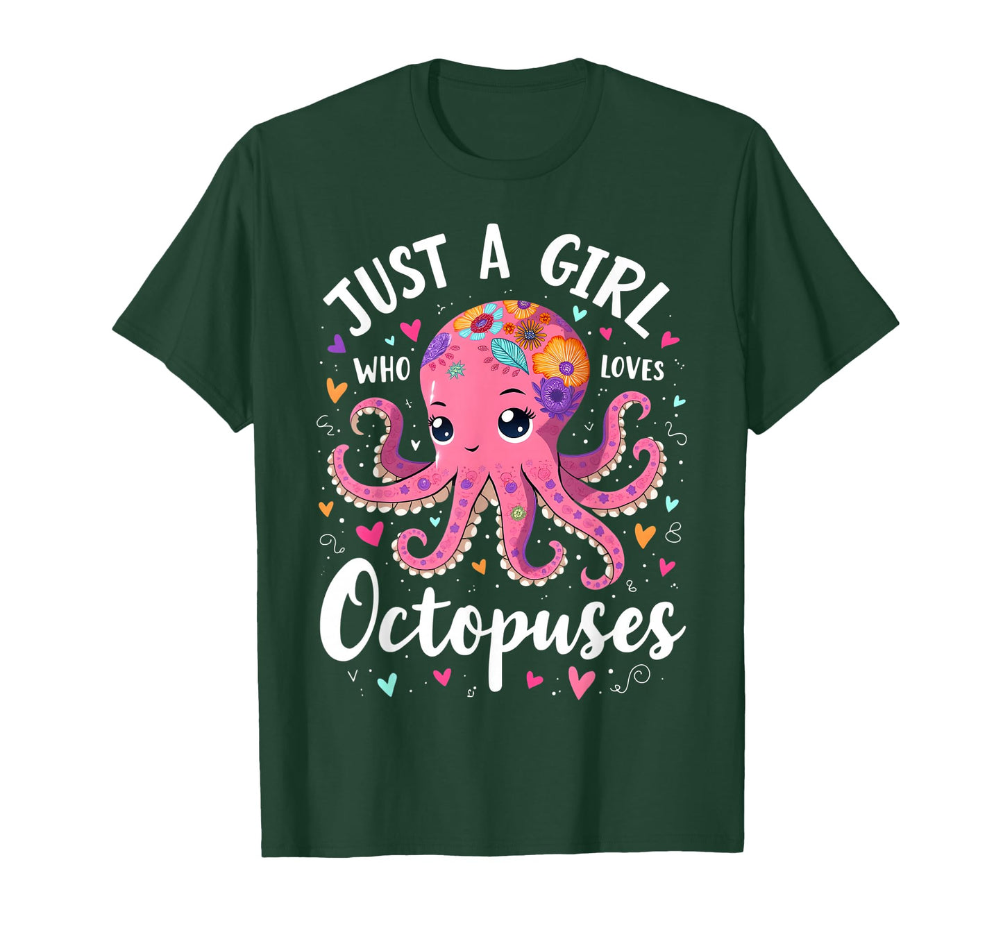 Just a Girl Who Loves Octopuses Kawaii Pink Octopus T-Shirt