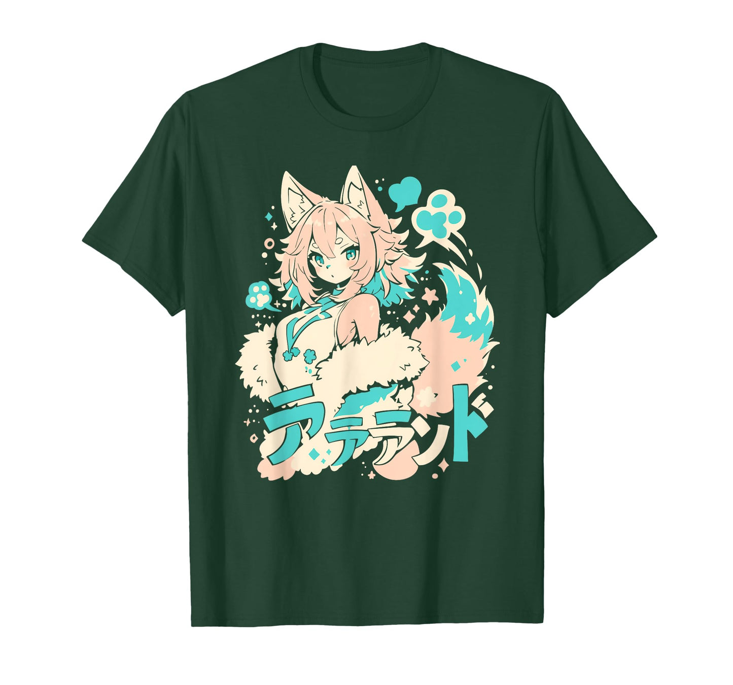 Wolf Furry Animal Girl Cute Anime manga Retro Japan T-Shirt
