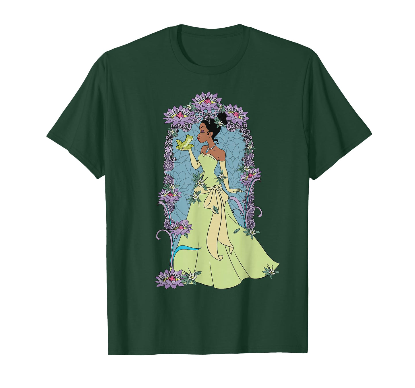 Disney The Princess And The Frog Tiana Profile Stained Glass T-Shirt