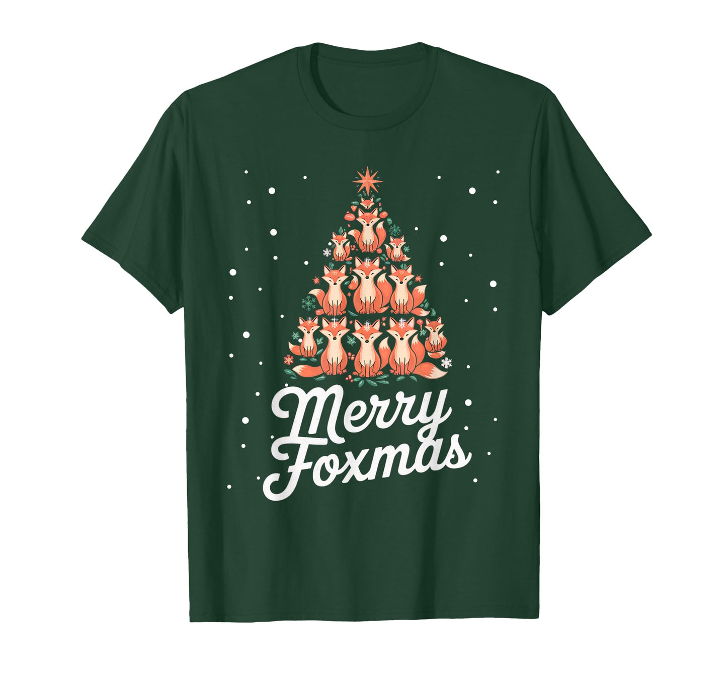 Fox Xmas Tree Foxes Christmas Tree Merry Foxmas T-Shirt