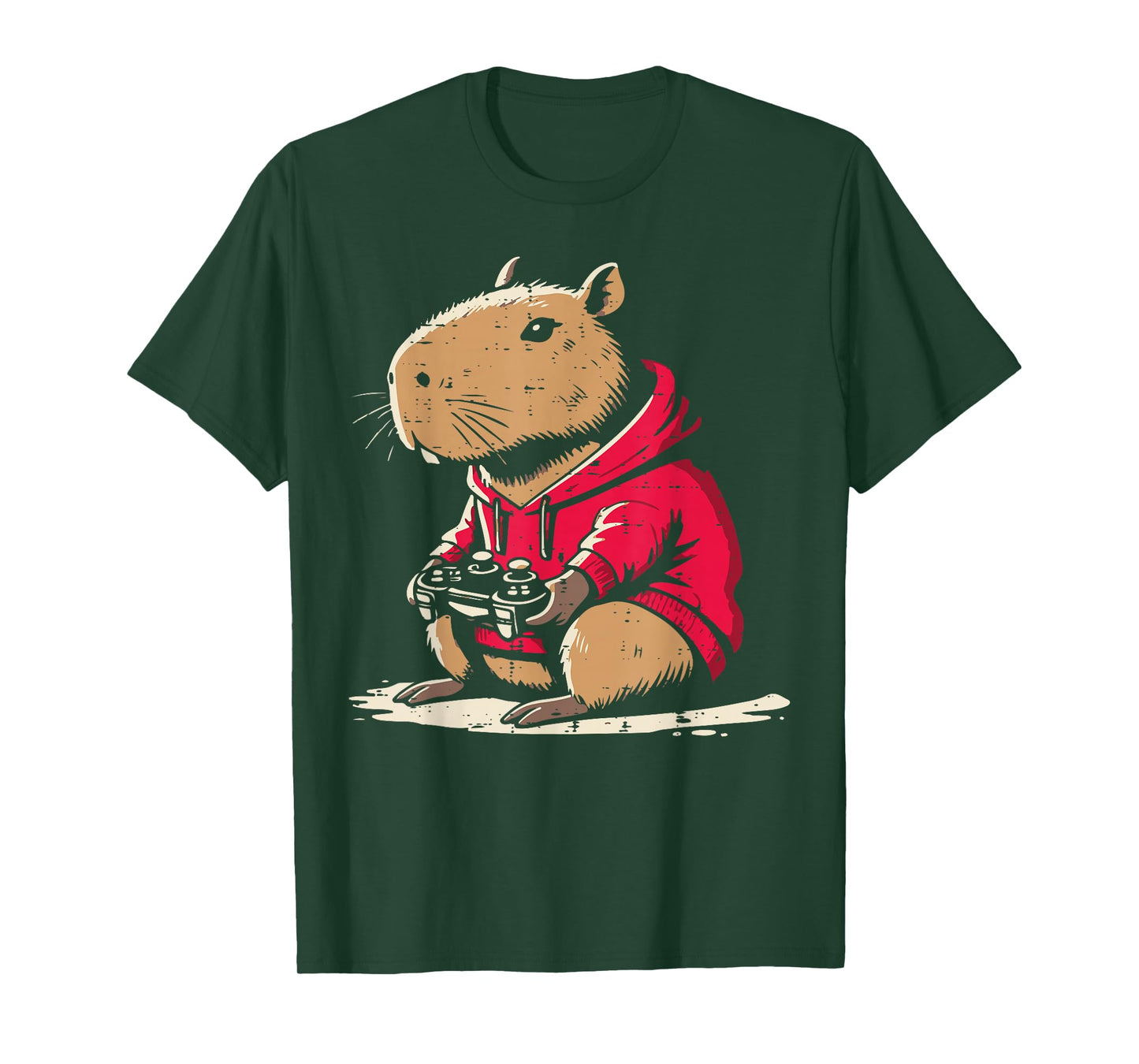 Capybara Gamer Funny Video Gaming Capy Rodent Boys Kids Men T-Shirt