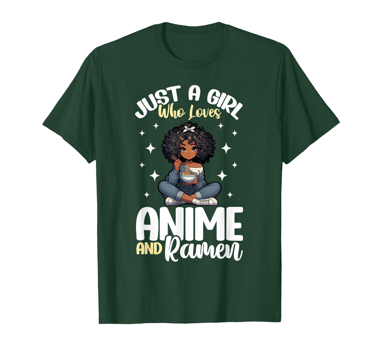 Just A Girl Who Loves Anime And Ramen African American T-Shirt
