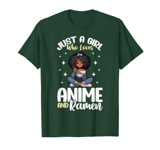 Just A Girl Who Loves Anime And Ramen African American T-Shirt