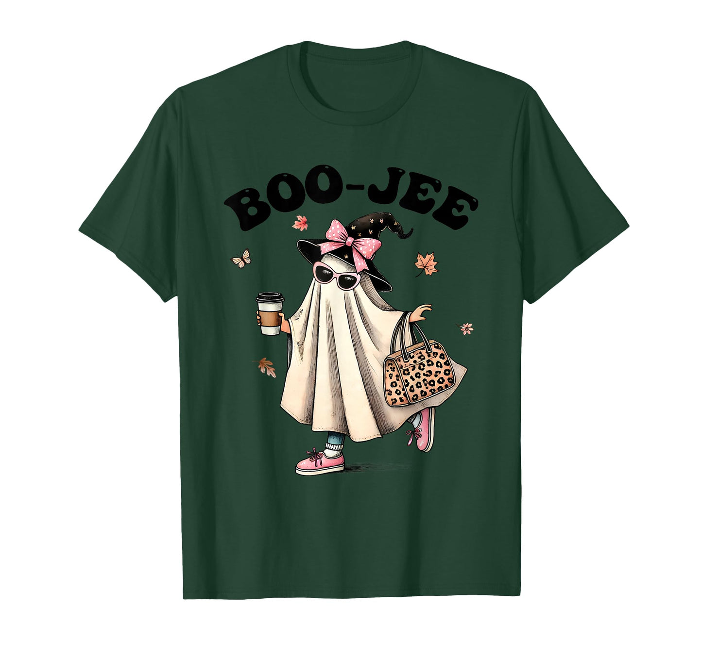 Cute Ghost Boujee Boo-JEE Funny Halloween Spooky Season T-Shirt