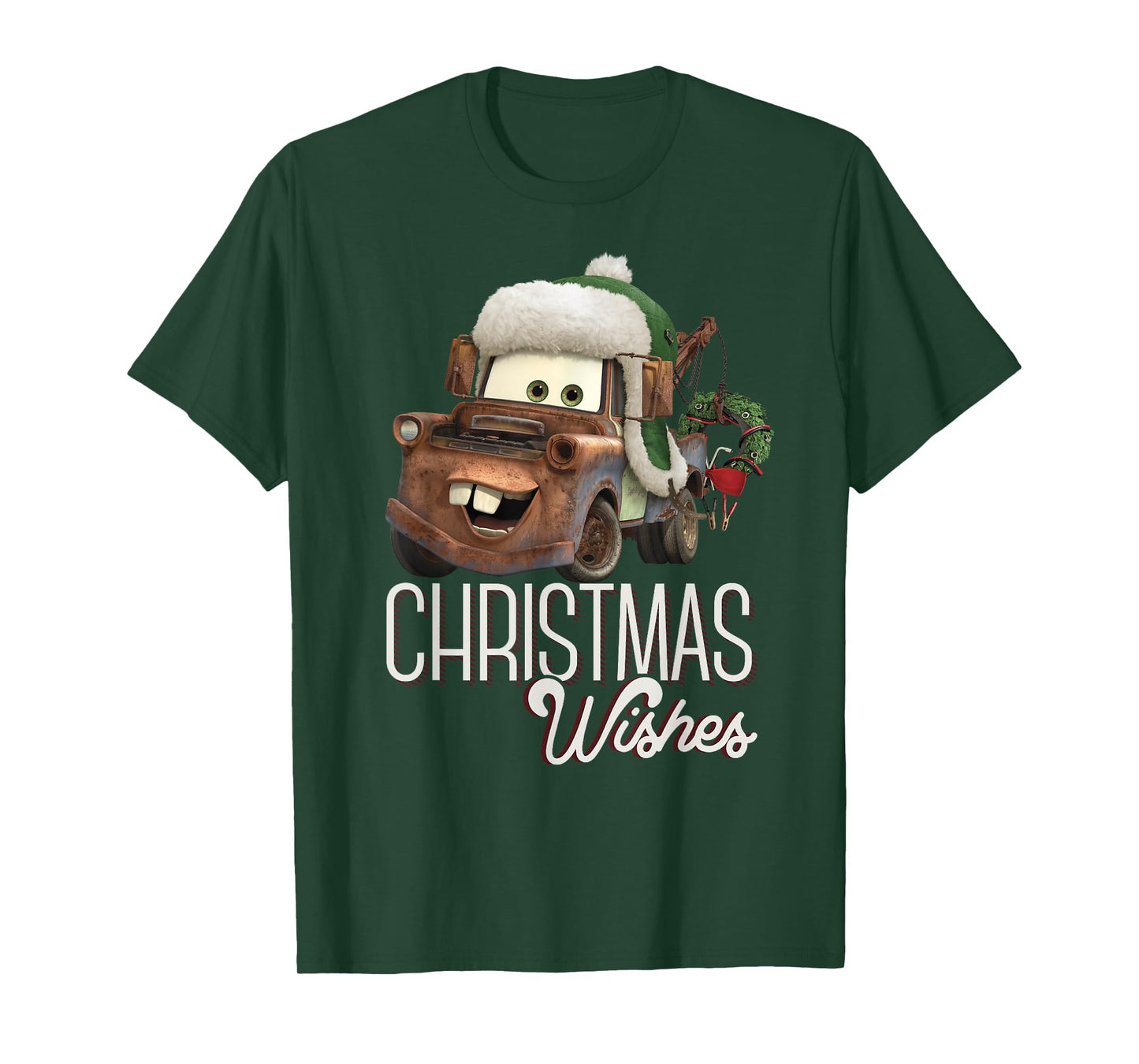 Disney Pixar Cars Tow Mater Christmas Wishes Portrait T-Shirt