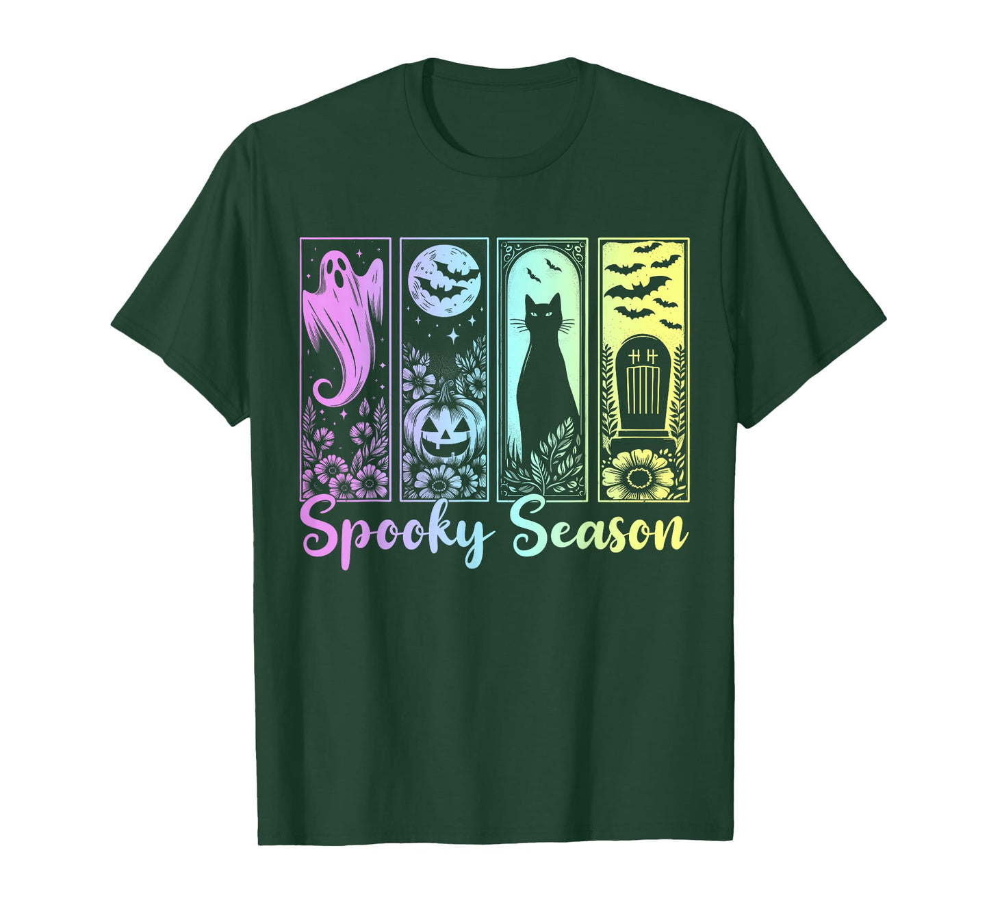 Halloween Spooky Season Horror Cat Vintage Halloween Ghost T-Shirt