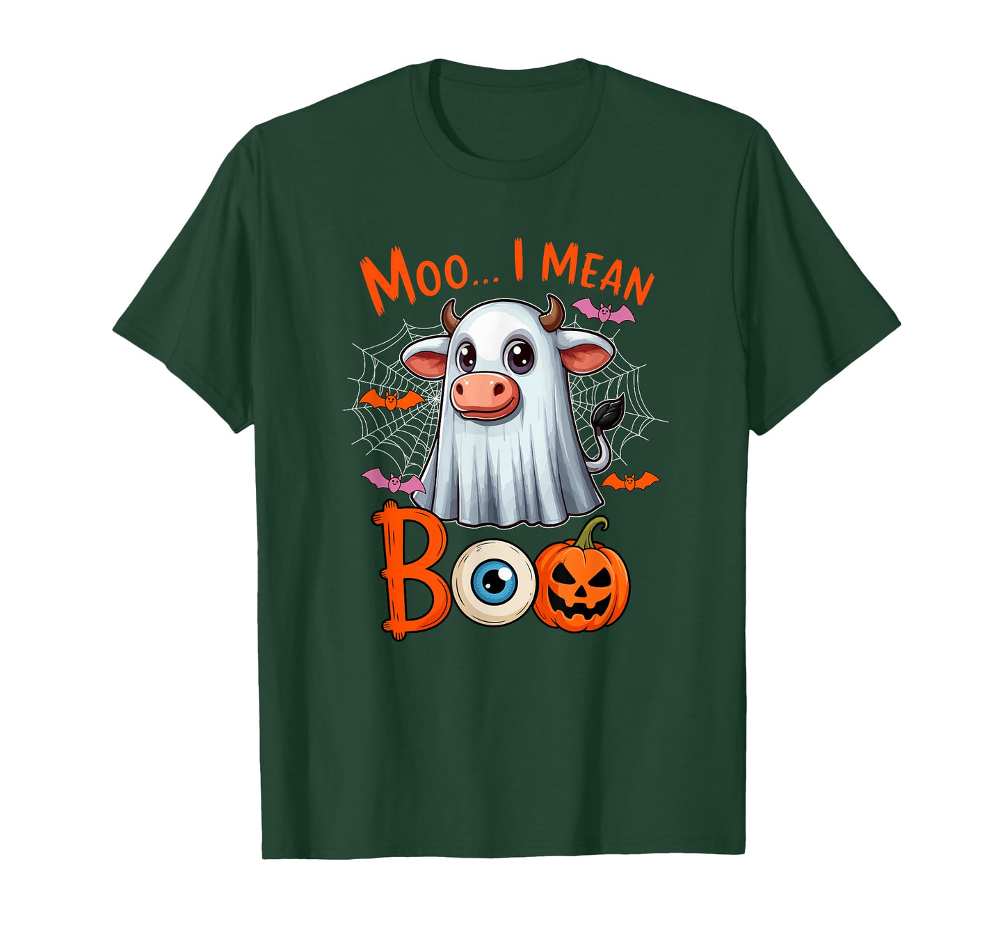 Moo... I Mean Boo Halloween Farmer Cow Cosplay Boo Ghost T-Shirt