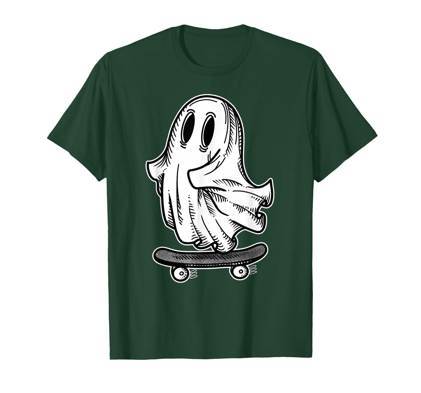 Ghost Skateboarder Blackwork T-Shirt