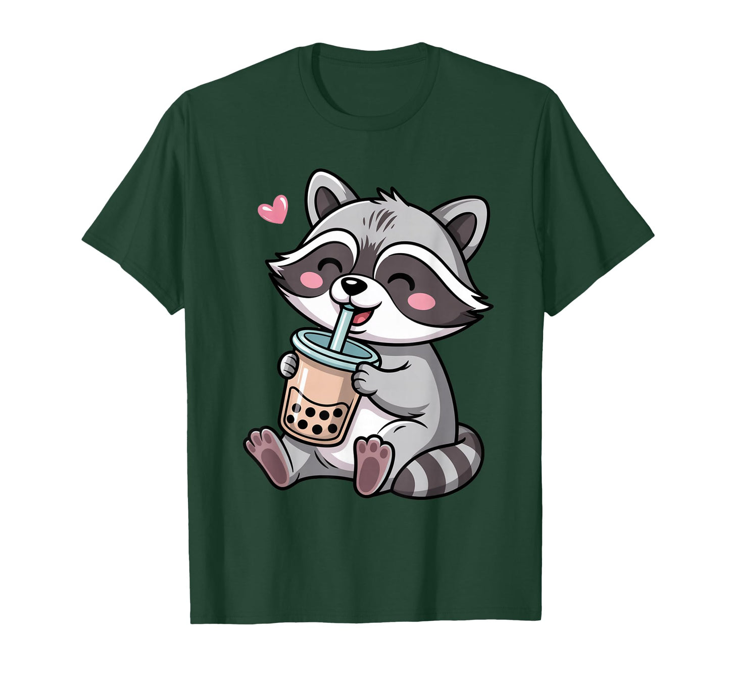 Kawaii Raccoon Boba Tea Japanese Bubble Tea Drink Anime Fun T-Shirt