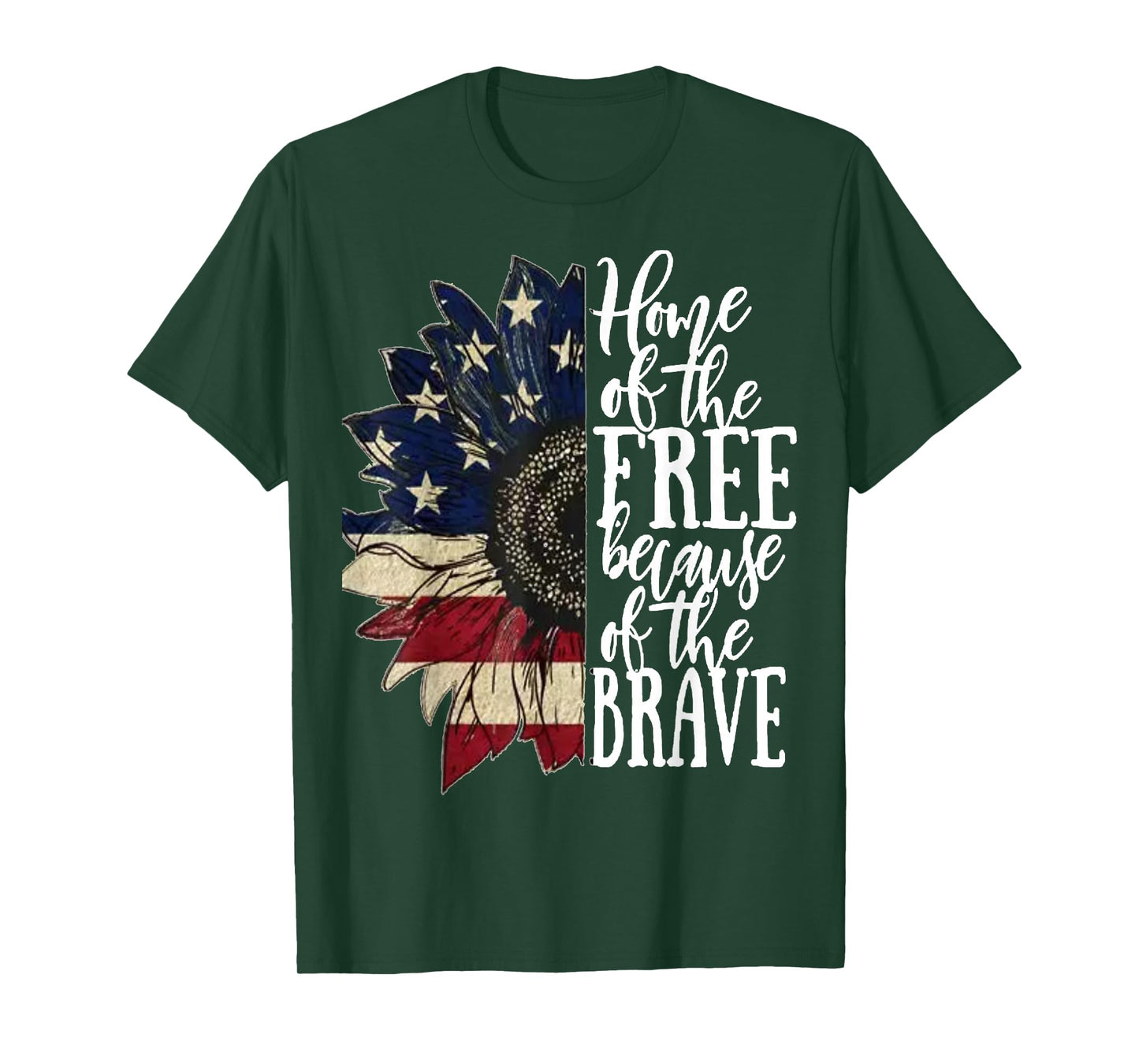 American Flag Patriot home of the free because of the brave T-Shirt