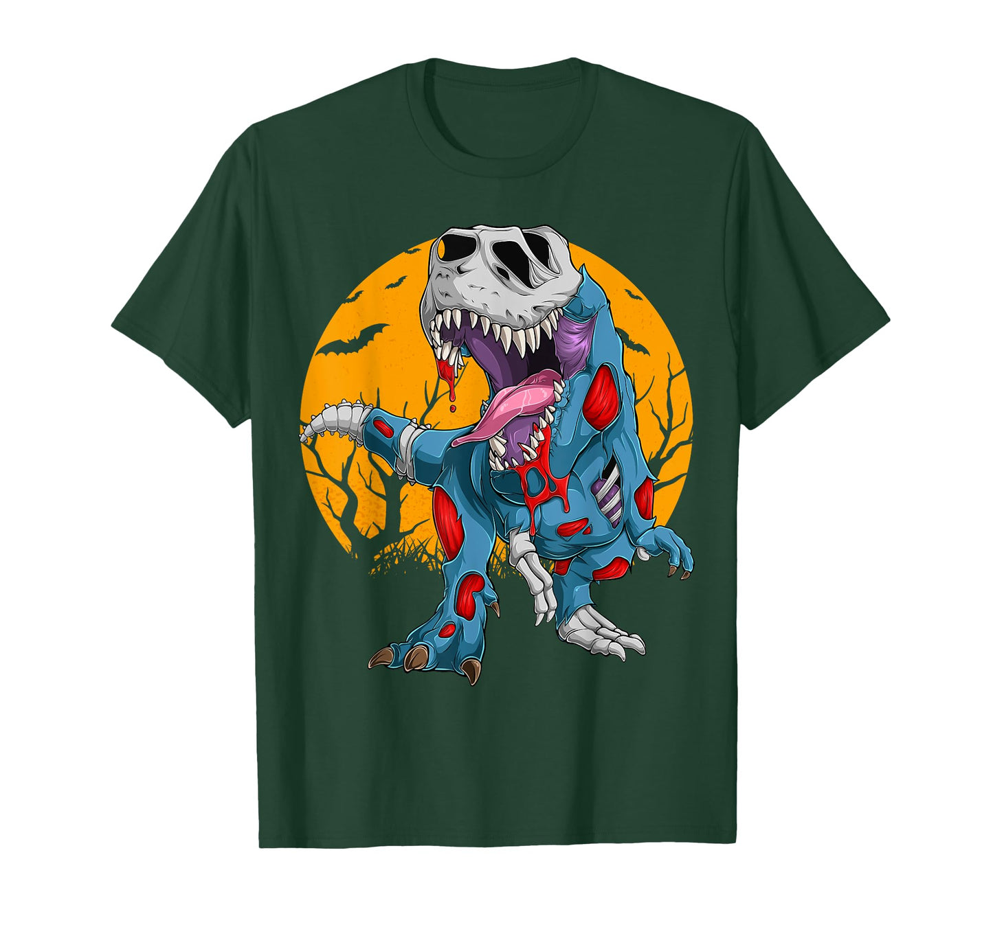 Zombie Saurus Halloween Costume Zombie Dinosaur T Rex Boys T-Shirt