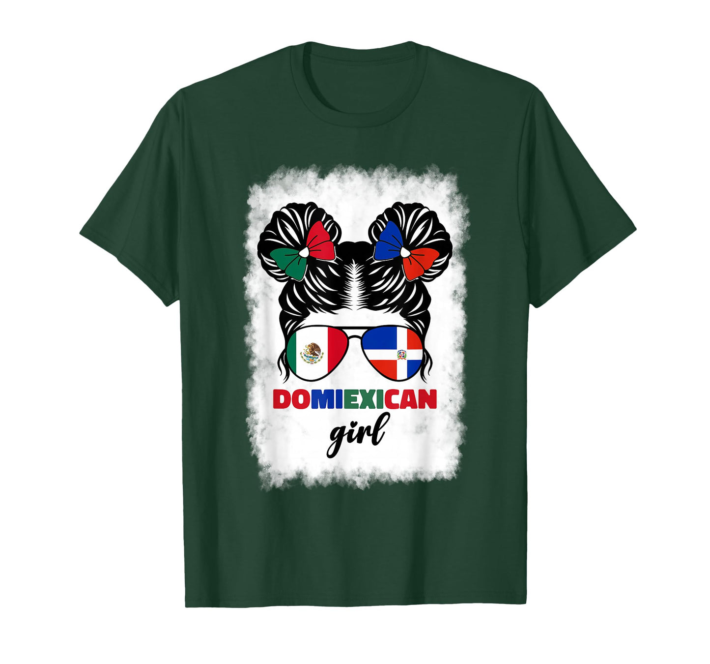 Half Mexican and Dominican Mexico Dominicana Flag Girl Kids T-Shirt