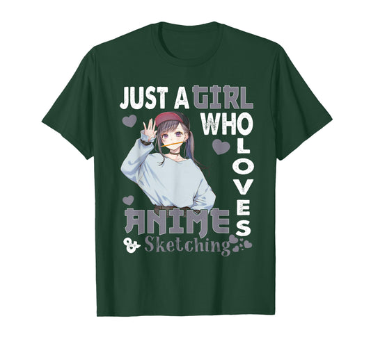 Japanese Anime Drawing Gifts Just A Girl Who Loves Sketching T-Shirt