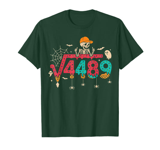 HUGvyn Square Root 4489 Math Teacher Funny 67 Meme Halloween T-Shirt
