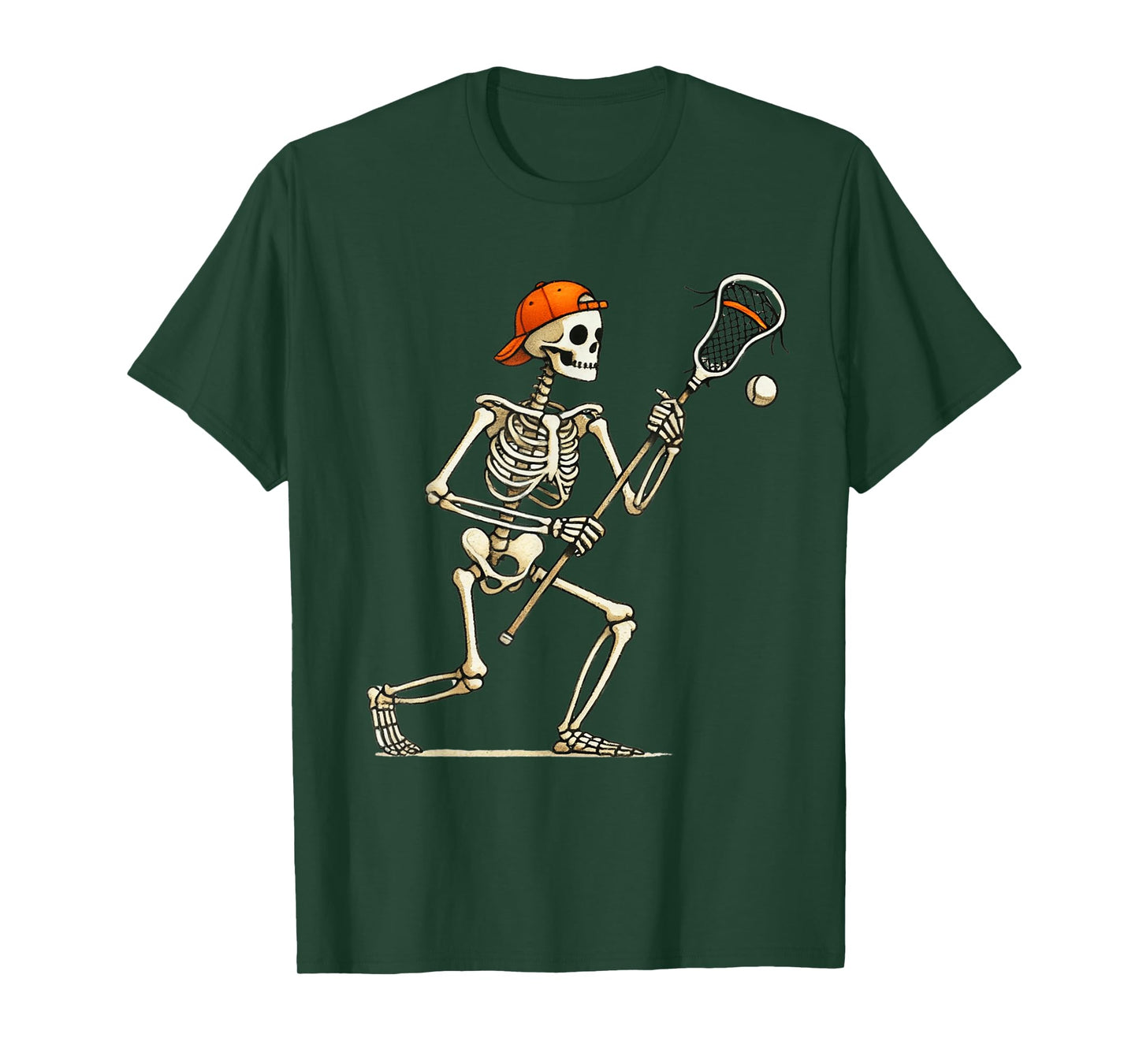 Skeleton Lacrosse Halloween Costume Funny Men Boys Kids T-Shirt