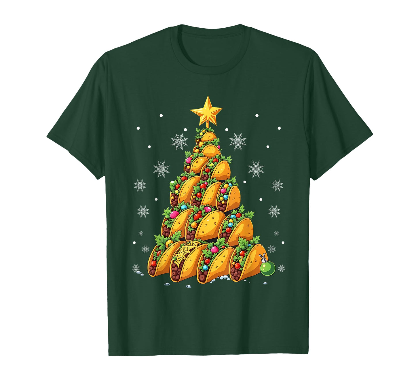 Taco Christmas Tree Xmas Mexican Food Men Women Kids T-Shirt