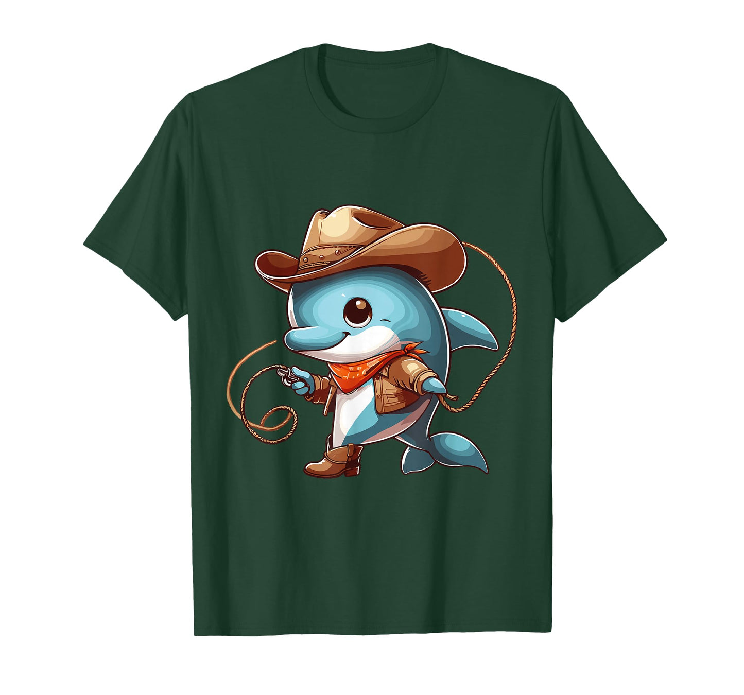 Western Rodeo Cowboy Outfit Hat Dolphin Texas Animals T-Shirt